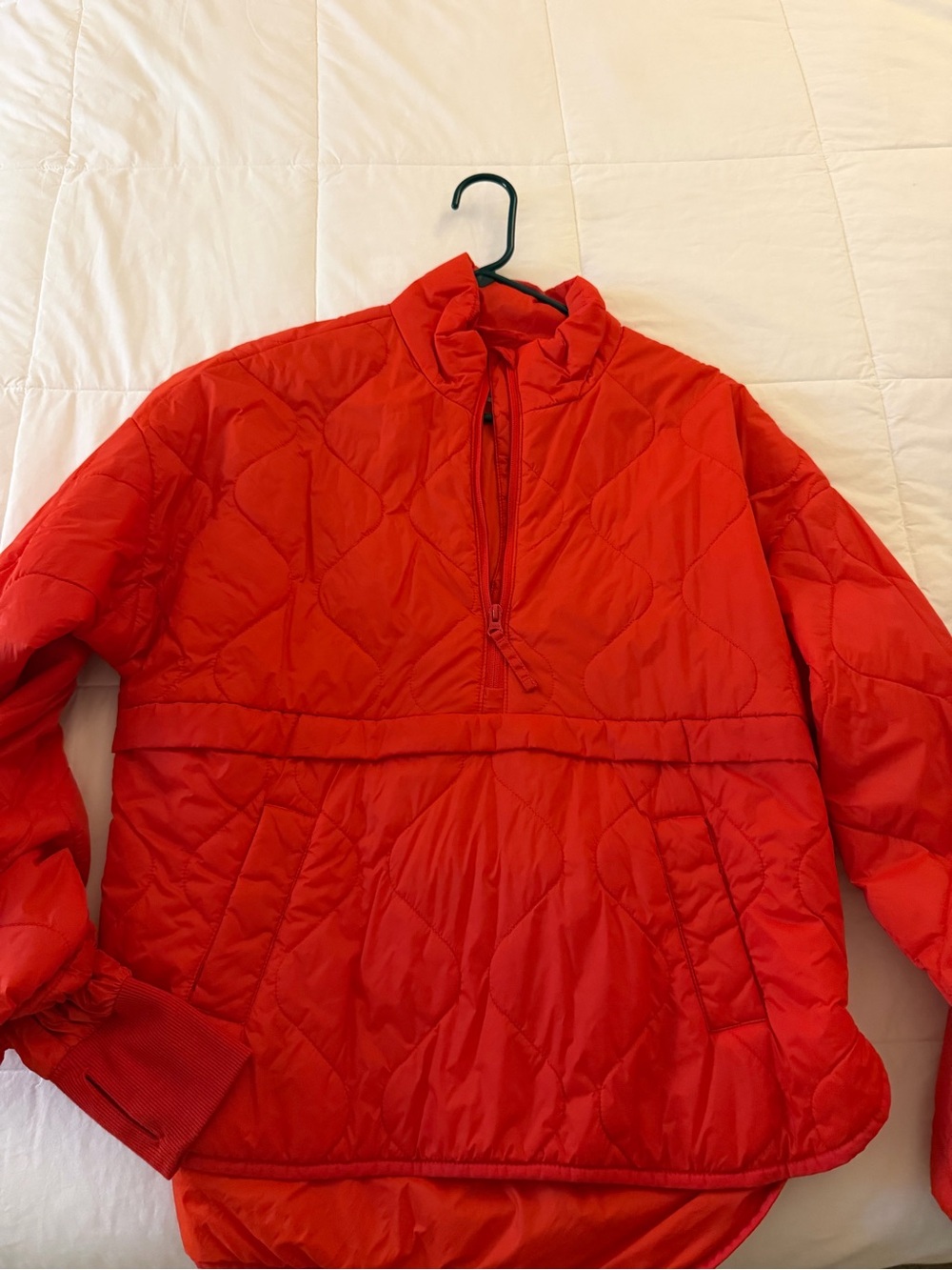 Red Quilted Pullover Jacket - Women's Coat